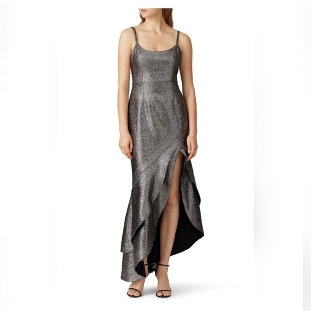 Hutch Silver Metallic Malia Gown size 4